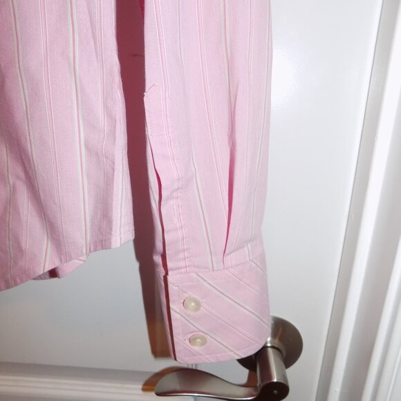 Vintage LILLY PULITZER White Label Pink Buttondown Shirt Striped Stretch Sz 10 - Picture 5 of 7